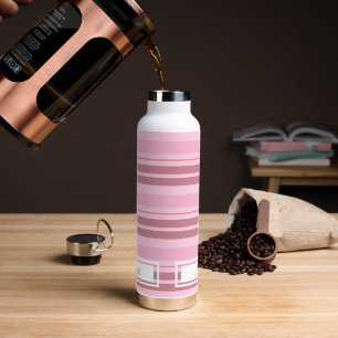 Romantische Blush Soft Monochromatische roze strip Waterfles