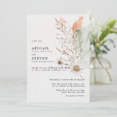 Romantische Boheemse Bloemige Bruiloft Kaart (Staand voorkant)