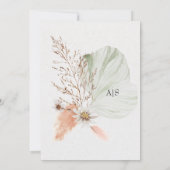 Romantische Boheemse Bloemige Bruiloft Kaart (Achterkant)