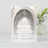 Romantische Boho Botanische Boog Huwelijk Kaart (Staand voorkant)