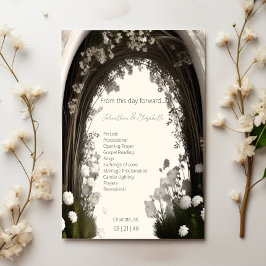 Romantische Boho Botanische Boog Huwelijk Programma