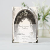 Romantische Boho Botanische Boog Huwelijk RSVP Kaartje (Staand voorkant)