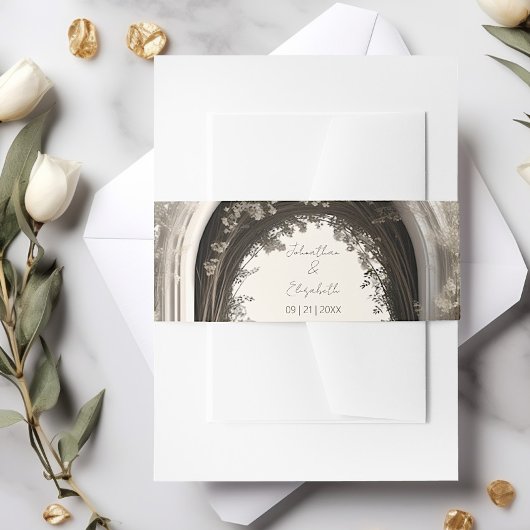 Romantische Boho Botanische Boog Huwelijk Uitnodigingen Wikkel