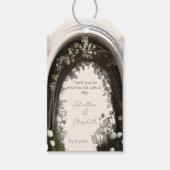 Romantische Boho Botanische Boog Huwelijksgunst Cadeaulabel (Voorkant)