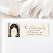 Romantische Boho Botanische boog Monogram Adres Etiket (Insitu)