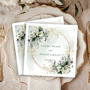 Romantische Boho Botanische Trouwservetten Servet