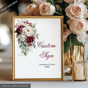 Romantische Boho Bourgondië Gouden bruiloft Custom Poster