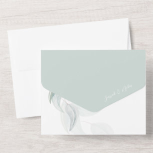 Romantische Boho Eucaliptus in Mint Waterverf Kuns All In One Uitnodiging