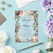Romantische Boho Garden Floral Wedding Script Acryl Uitnodigingen (Insitu (Huwelijk))