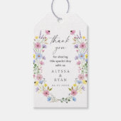 Romantische Boho Garden Wildflower bruiloft Cadeaulabel (Voorkant)