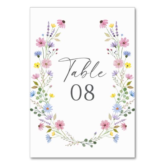 Romantische Boho Garden Wildflower bruiloft Kaart (Achterkant)