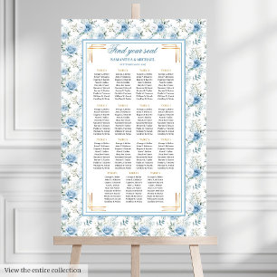 Romantische Boho Lichtblauw Goud Glitter Zitplaats Poster