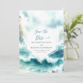 Romantische Boho Nautische bruiloft Save The Date (Staand voorkant)