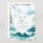 Romantische Boho Nautische bruiloft Save The Date (Voorkant / Achterkant)