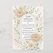 Romantische Boho pioenen & groen Elegante bruiloft Kaart (Voorkant / Achterkant)