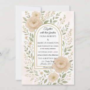 Romantische Boho pioenen & groen Elegante bruiloft Save The Date