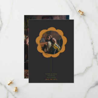 romantische boho retro geschilderde bloem kader fo save the date