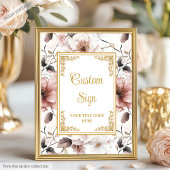 Romantische boho stoffige roze bloemen goud 8x10 t poster