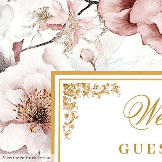 Romantische boho stoffige roze gouden bruiloft gas gastenboek