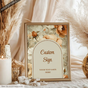 Romantische Boho Terracotta Salie Groene Trouwdag Poster