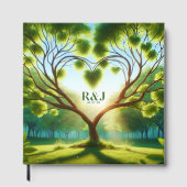 Romantische boom paar Monogram bruiloft Gastenboek (Voorkant)