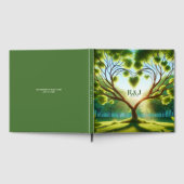 Romantische boom paar Monogram bruiloft Gastenboek (Volledig)
