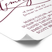 Romantische bordeauxrode tekst trouw in liefdevoll poster (Hoek)