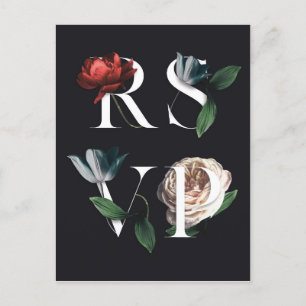 Romantische Botanic Wedding RSVP Briefkaart V 01