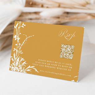 Romantische botanische boogtuin Amber herfst bruil RSVP Kaartje