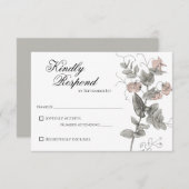  romantische botanische bruiloft uitnodiging rsvp (Voorkant / Achterkant)