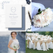 Romantische Botanische Crest Bruiloft Kaart