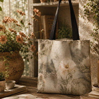 Romantische Botanische Ephemera Bloemige Tuinkunst Draagtas