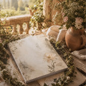 Romantische Botanische Ephemera Tuin Collage Notitieblok