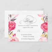 Romantische botanische Rozen Floral Swash RSVP (Voorkant / Achterkant)