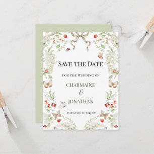 Romantische Botanische Tuin Save the Date Kaart