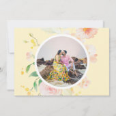 Romantische Boter Geel Bloemen Waterverf bruiloft Save The Date (Achterkant)