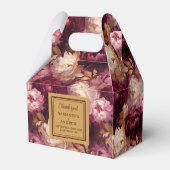 Romantische Bourgogne Blush Gold Boho Wedding Bedankdoosjes (Achterkant)