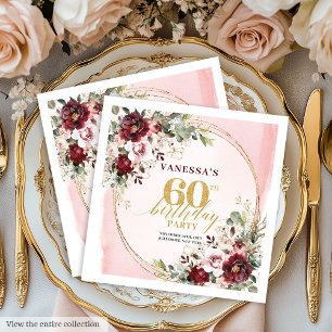 Romantische Bourgogne Gouden Bloem Boho 60 Servett Servet
