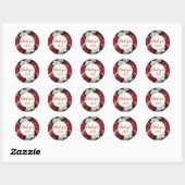 Romantische Bourgogne rood koper bruiloft Ronde Sticker (Vel)