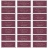 Romantische Bourgondische en gouden Adresetiketten Sticker (Voorkant)