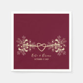 Romantische Bourgondische gouden herfst bruiloft Servet (Voorkant)