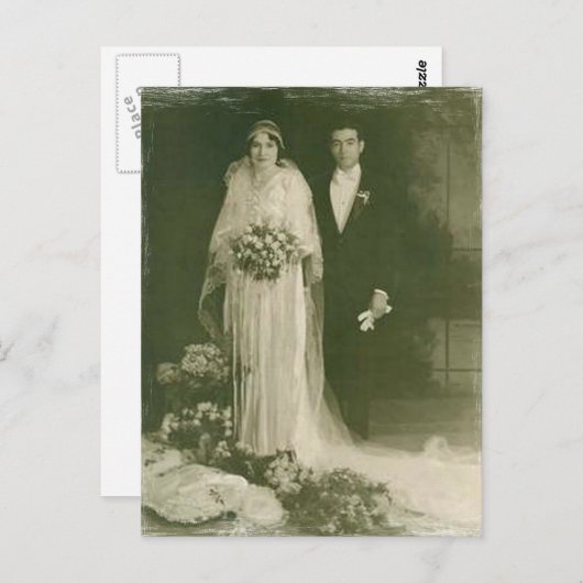 Romantische bride en bruidskaarten Briefkaart (Voorkant / Achterkant)