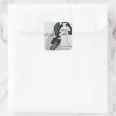 ROMANTISCHE BRIDE EN GROOM BEWAREN DE DATUM MONOGR VIERKANTE STICKER (Tas)