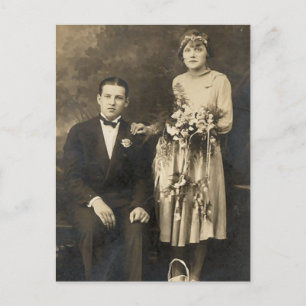 Romantische  bride- en groomkaarten briefkaart