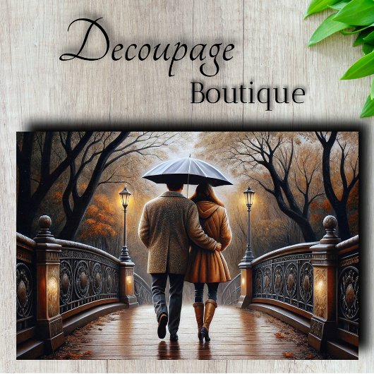 Romantische Bridge Walk Decoupage Tissuepapier