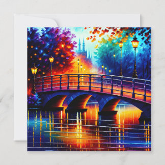 Romantische brug in de stijl van Leonid Afremov Aankondiging