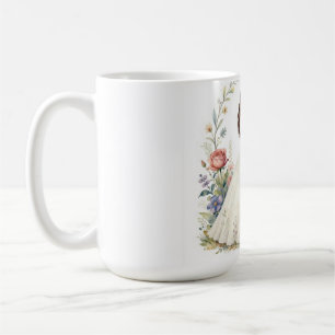 Romantische bruid bruidegom bloemrijke elegante tr koffiemok