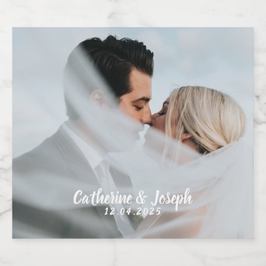 Romantische bruid & bruidegom bruiloft mousserende sparkling wijnetiket (Enkel label)