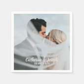 Romantische bruid & bruidegom bruiloft servet (Voorkant)