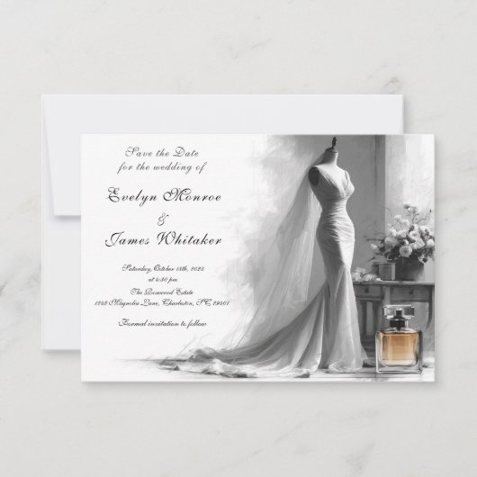 Romantische bruids bruiloft Bewaar de datum Save The Date (Voorkant)